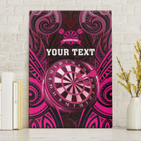 Personalised New Zealand Darts Canvas Wall Art Pink Dart Board Maori Pattern LT05 Without Frame Pink - Polynesian Pride
