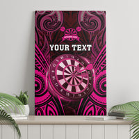 Personalised New Zealand Darts Canvas Wall Art Pink Dart Board Maori Pattern LT05 - Polynesian Pride