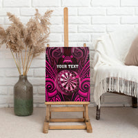 Personalised New Zealand Darts Canvas Wall Art Pink Dart Board Maori Pattern LT05 - Polynesian Pride