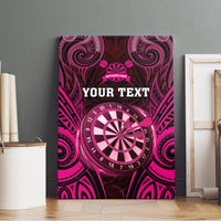 Personalised New Zealand Darts Canvas Wall Art Pink Dart Board Maori Pattern LT05 - Polynesian Pride