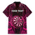 Personalised New Zealand Darts Family Matching Mermaid Dress and Hawaiian Shirt Pink Dart Board Maori Pattern