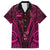 Personalised New Zealand Darts Family Matching Off Shoulder Maxi Dress and Hawaiian Shirt Pink Dart Board Maori Pattern