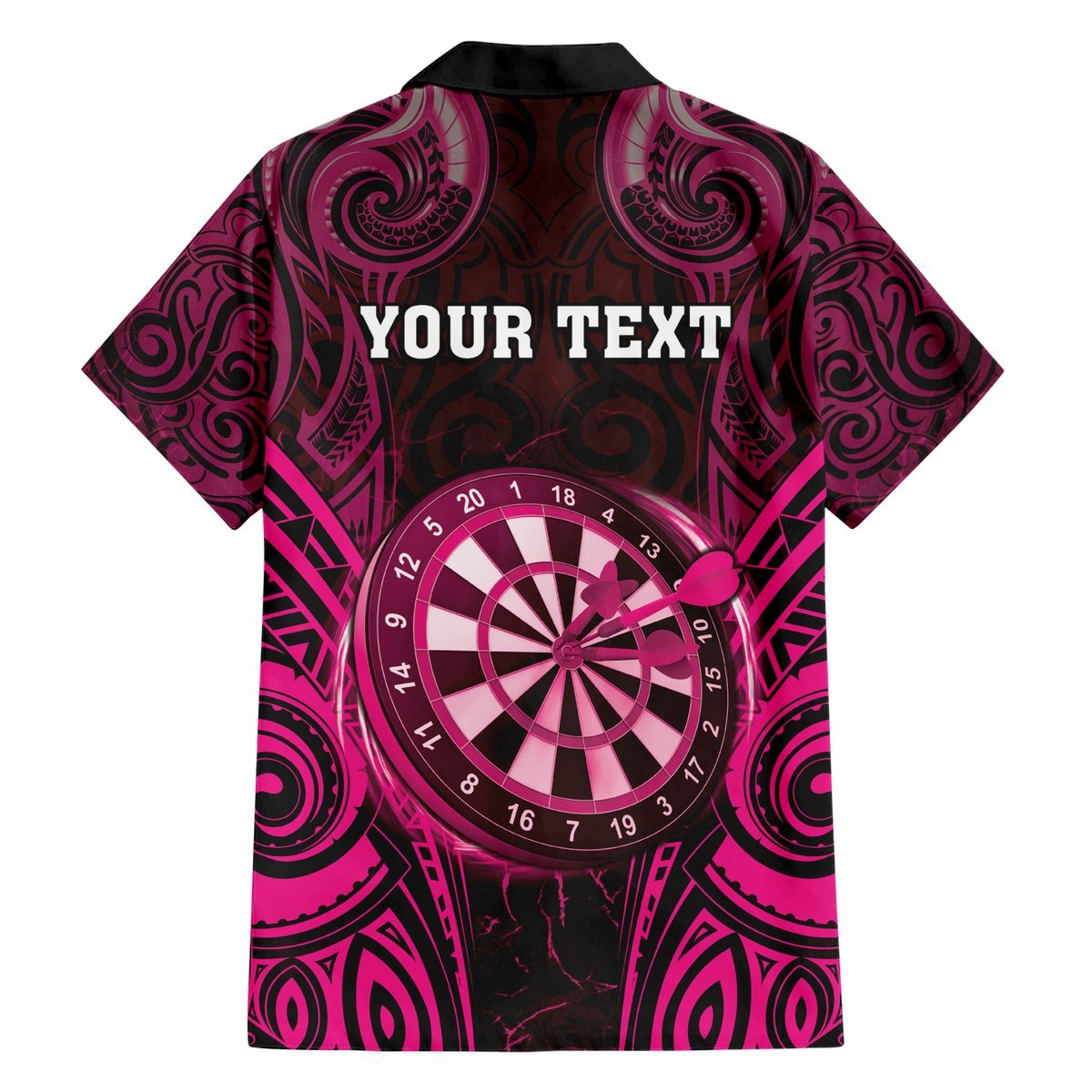 Personalised New Zealand Darts Hawaiian Shirt Pink Dart Board Maori Pattern LT05 - Polynesian Pride