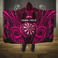 Personalised New Zealand Darts Hooded Blanket Pink Dart Board Maori Pattern LT05 One Size Pink - Polynesian Pride