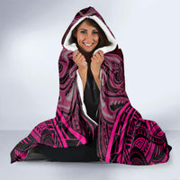 Personalised New Zealand Darts Hooded Blanket Pink Dart Board Maori Pattern LT05 - Polynesian Pride