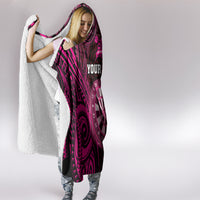 Personalised New Zealand Darts Hooded Blanket Pink Dart Board Maori Pattern LT05 - Polynesian Pride