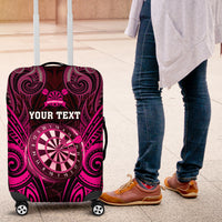 Personalised New Zealand Darts Luggage Cover Pink Dart Board Maori Pattern LT05 Pink - Polynesian Pride