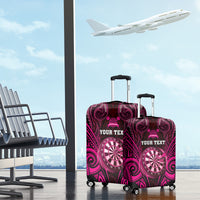 Personalised New Zealand Darts Luggage Cover Pink Dart Board Maori Pattern LT05 - Polynesian Pride