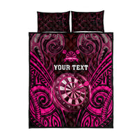Personalised New Zealand Darts Quilt Bed Set Pink Dart Board Maori Pattern LT05 - Polynesian Pride