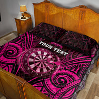 Personalised New Zealand Darts Quilt Bed Set Pink Dart Board Maori Pattern LT05 - Polynesian Pride