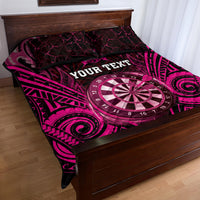 Personalised New Zealand Darts Quilt Bed Set Pink Dart Board Maori Pattern LT05 - Polynesian Pride