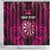 Personalised New Zealand Darts Shower Curtain Pink Dart Board Maori Pattern