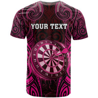Personalised New Zealand Darts T Shirt Pink Dart Board Maori Pattern LT05 - Polynesian Pride