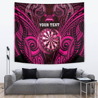 Personalised New Zealand Darts Tapestry Pink Dart Board Maori Pattern LT05 Pink - Polynesian Pride