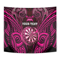 Personalised New Zealand Darts Tapestry Pink Dart Board Maori Pattern LT05 - Polynesian Pride