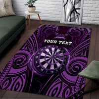 Personalised New Zealand Darts Area Rug Purple Dart Board Maori Pattern LT05 Purple - Polynesian Pride