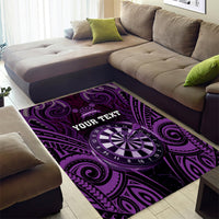 Personalised New Zealand Darts Area Rug Purple Dart Board Maori Pattern LT05 - Polynesian Pride