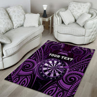 Personalised New Zealand Darts Area Rug Purple Dart Board Maori Pattern LT05 - Polynesian Pride