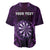 Personalised New Zealand Darts Baseball Jersey Purple Dart Board Maori Pattern