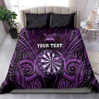 Personalised New Zealand Darts Bedding Set Purple Dart Board Maori Pattern LT05 - Polynesian Pride
