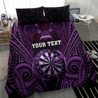 Personalised New Zealand Darts Bedding Set Purple Dart Board Maori Pattern LT05 - Polynesian Pride