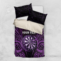 Personalised New Zealand Darts Bedding Set Purple Dart Board Maori Pattern LT05 US Twin 172cm x 218cm Purple - Polynesian Pride