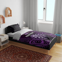 Personalised New Zealand Darts Bedding Set Purple Dart Board Maori Pattern LT05 - Polynesian Pride