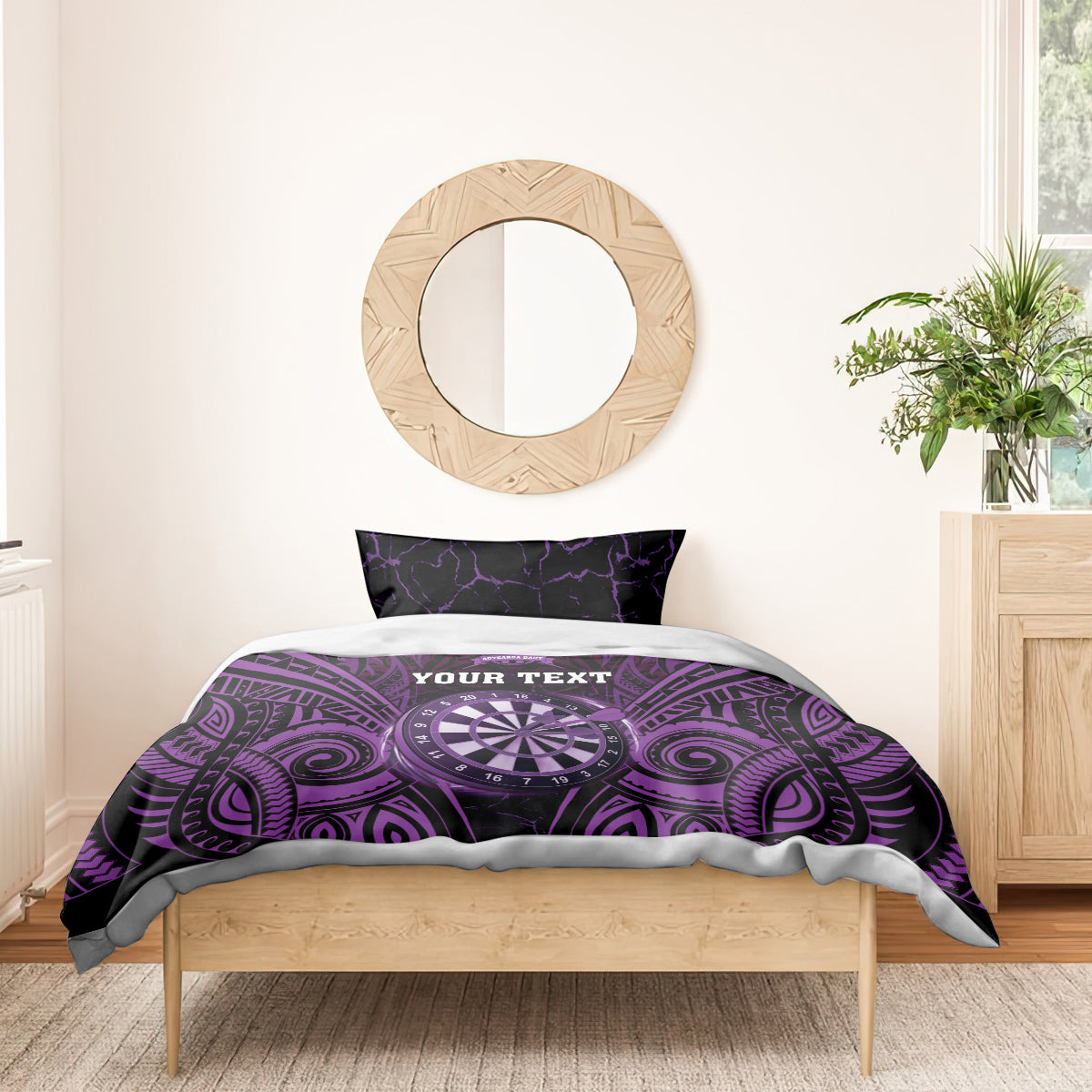 Personalised New Zealand Darts Bedding Set Purple Dart Board Maori Pattern LT05 - Polynesian Pride