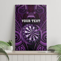 Personalised New Zealand Darts Canvas Wall Art Purple Dart Board Maori Pattern LT05 - Polynesian Pride