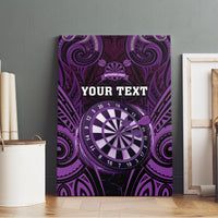 Personalised New Zealand Darts Canvas Wall Art Purple Dart Board Maori Pattern LT05 - Polynesian Pride