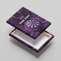 Personalised New Zealand Darts Canvas Wall Art Purple Dart Board Maori Pattern LT05 - Polynesian Pride