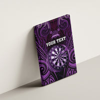 Personalised New Zealand Darts Canvas Wall Art Purple Dart Board Maori Pattern LT05 - Polynesian Pride