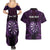 Personalised New Zealand Darts Couples Matching Summer Maxi Dress and Hawaiian Shirt Purple Dart Board Maori Pattern