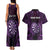 Personalised New Zealand Darts Couples Matching Tank Maxi Dress and Hawaiian Shirt Purple Dart Board Maori Pattern