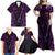 Personalised New Zealand Darts Family Matching Off Shoulder Maxi Dress and Hawaiian Shirt Purple Dart Board Maori Pattern