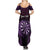 Personalised New Zealand Darts Family Matching Summer Maxi Dress and Hawaiian Shirt Purple Dart Board Maori Pattern