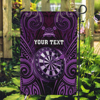 Personalised New Zealand Darts Garden Flag Purple Dart Board Maori Pattern LT05 Garden Flag Purple - Polynesian Pride