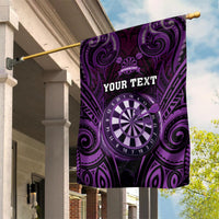Personalised New Zealand Darts Garden Flag Purple Dart Board Maori Pattern LT05 House Flag Purple - Polynesian Pride
