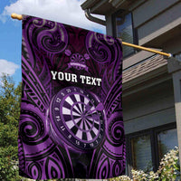 Personalised New Zealand Darts Garden Flag Purple Dart Board Maori Pattern LT05 - Polynesian Pride