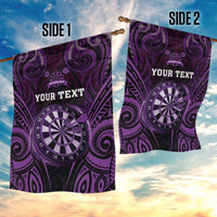 Personalised New Zealand Darts Garden Flag Purple Dart Board Maori Pattern LT05 - Polynesian Pride
