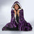 Personalised New Zealand Darts Hooded Blanket Purple Dart Board Maori Pattern