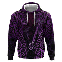 Personalised New Zealand Darts Hoodie Purple Dart Board Maori Pattern LT05 Pullover Hoodie Purple - Polynesian Pride