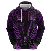 Personalised New Zealand Darts Hoodie Purple Dart Board Maori Pattern LT05 - Polynesian Pride