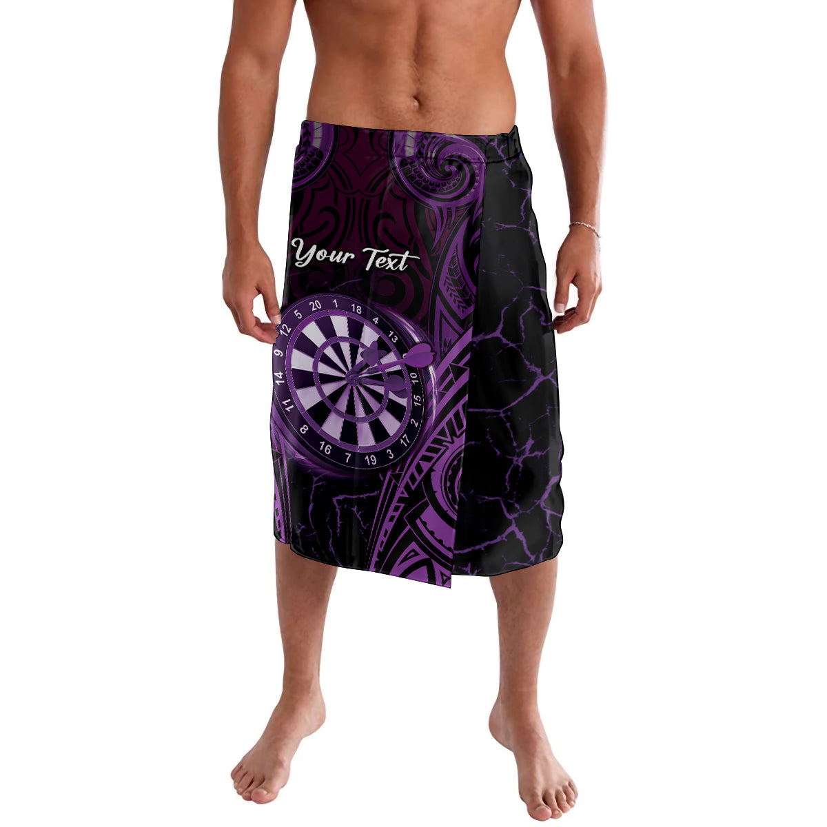 Personalised New Zealand Darts Lavalava Purple Dart Board Maori Pattern LT05 Purple - Polynesian Pride