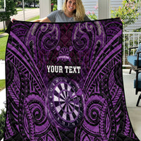 Personalised New Zealand Darts Quilt Purple Dart Board Maori Pattern LT05 Purple - Polynesian Pride
