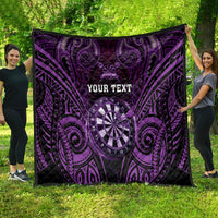 Personalised New Zealand Darts Quilt Purple Dart Board Maori Pattern LT05 - Polynesian Pride