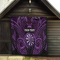 Personalised New Zealand Darts Quilt Purple Dart Board Maori Pattern LT05 - Polynesian Pride