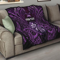 Personalised New Zealand Darts Quilt Purple Dart Board Maori Pattern LT05 - Polynesian Pride