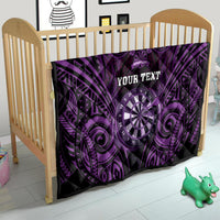 Personalised New Zealand Darts Quilt Purple Dart Board Maori Pattern LT05 - Polynesian Pride