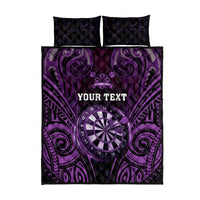 Personalised New Zealand Darts Quilt Bed Set Purple Dart Board Maori Pattern LT05 - Polynesian Pride